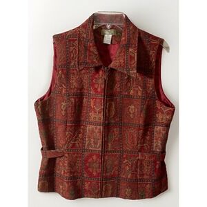 The Territory Ahead Womens 14 Tapestry Full Zip Floral South Western Boho Retro